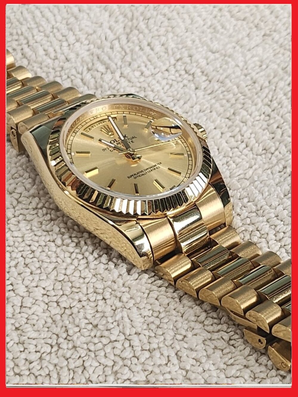 36mm Steel Automatic Day Date Watch